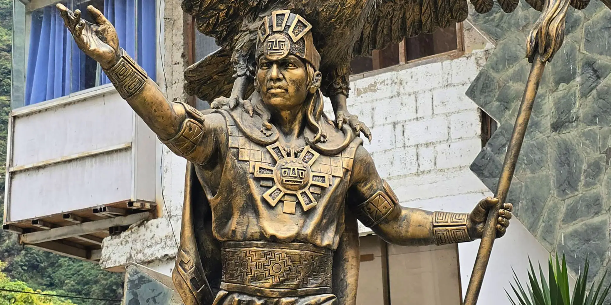 Monument to Pachacutec Inca Yupanqui in Aguas Calientes, Cusco.
