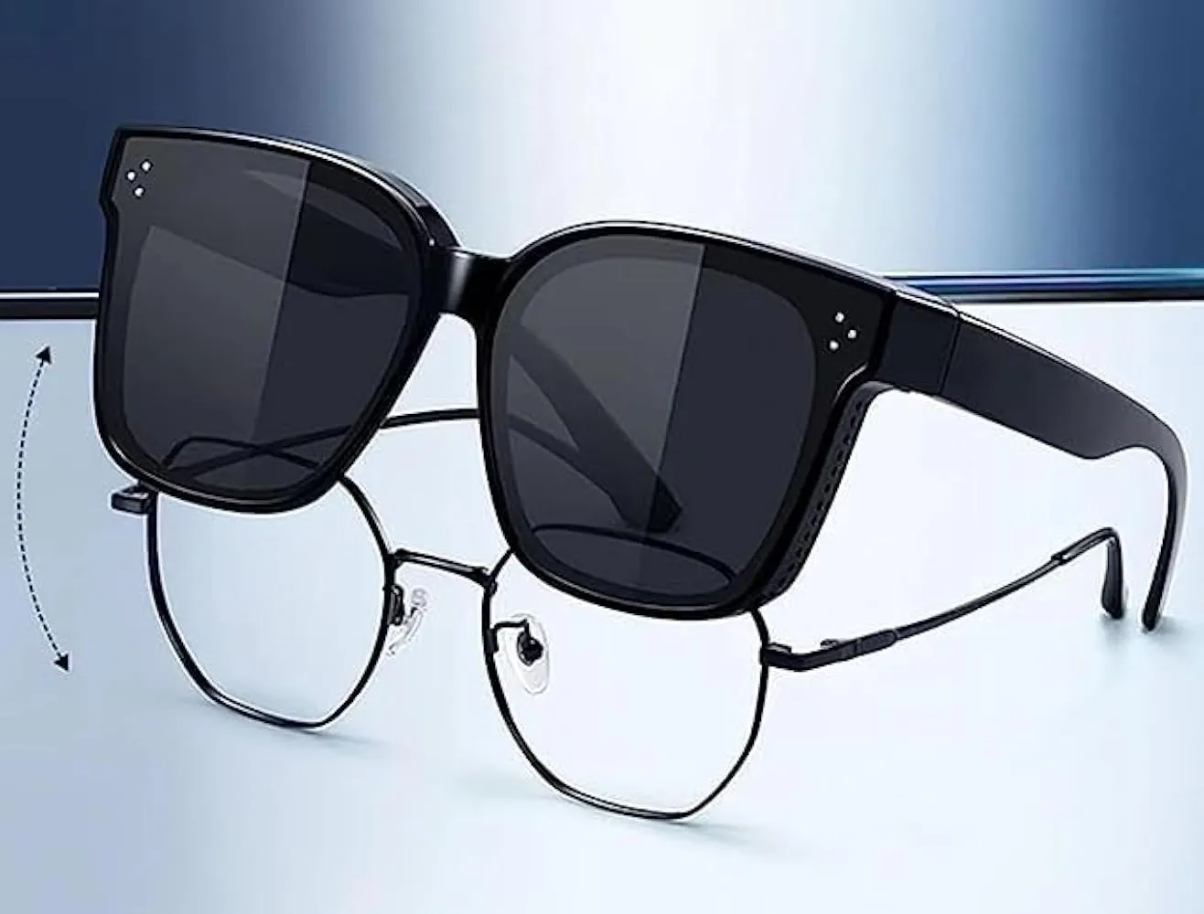 Sunglasses over regular glasses Sunglasses over regular glasses