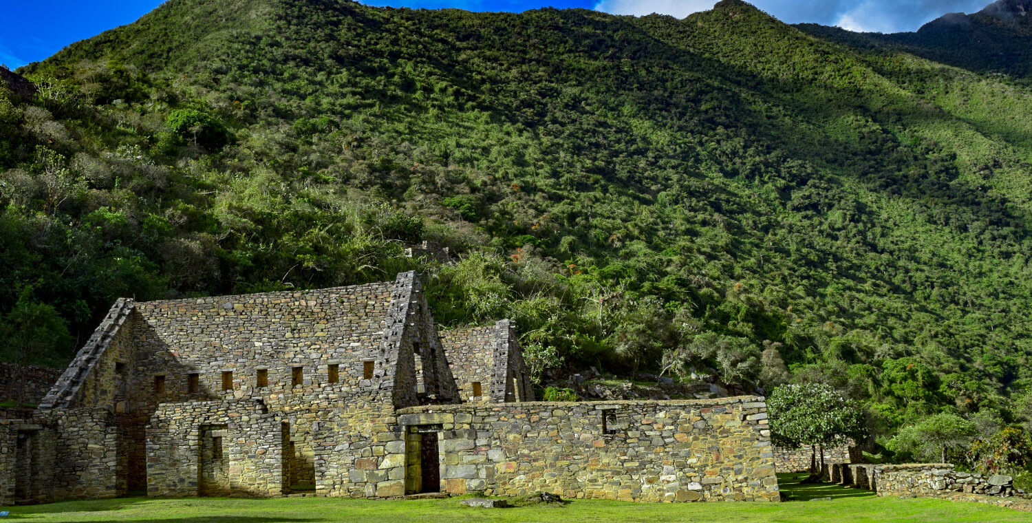 Closeup of the historic Choquequirao ruins