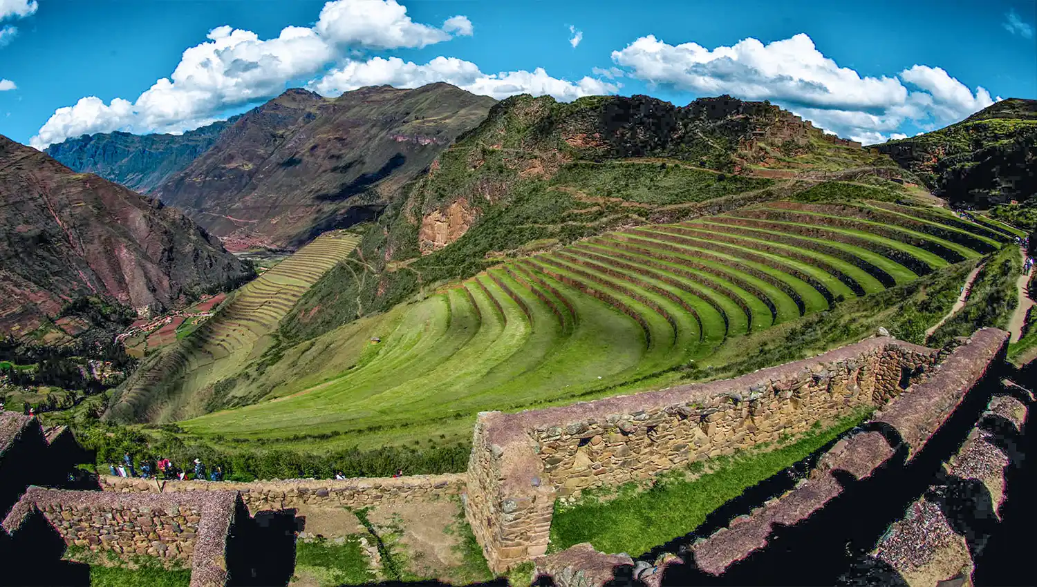 Inca terraces of Pisac in Cusco, Peru