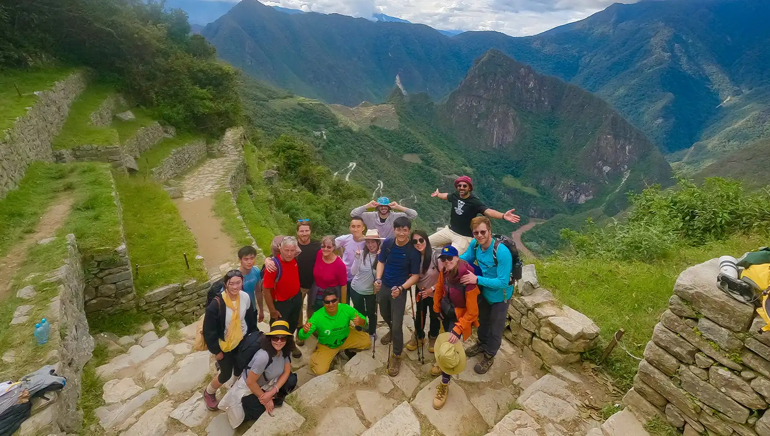 Group at Sun Gate Short Inca Trail