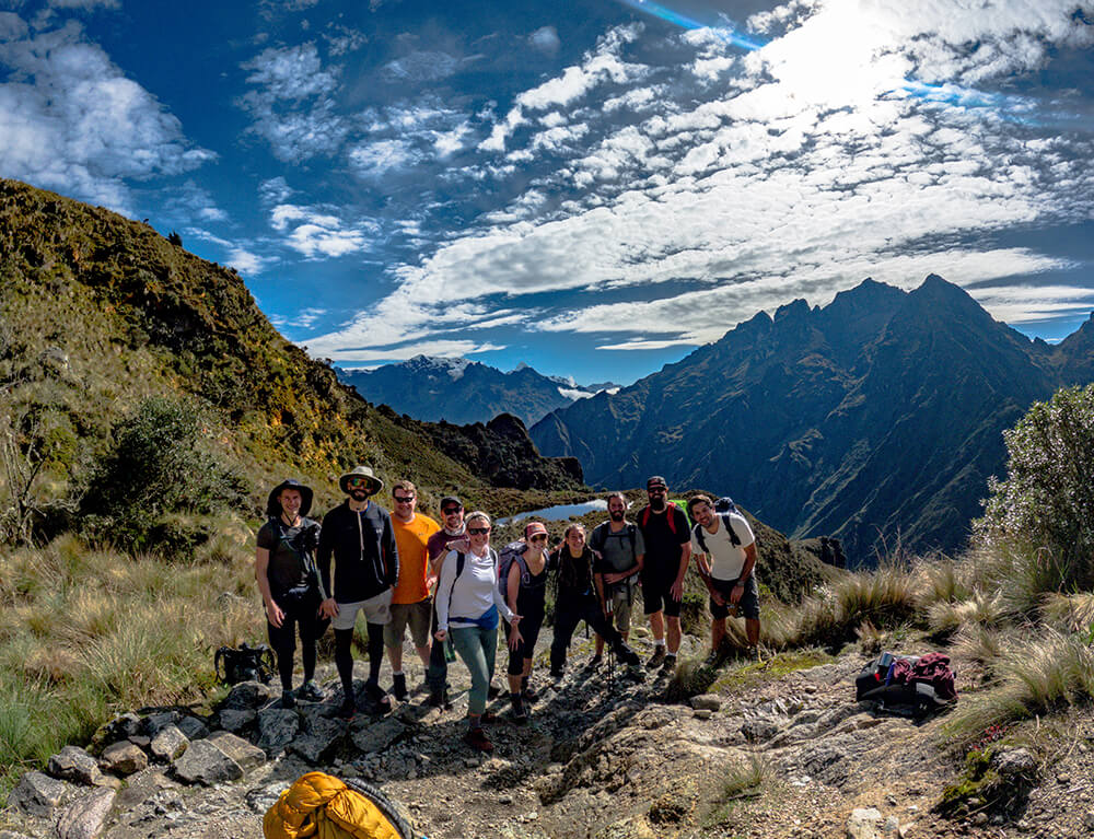 Stunning mountain range views on the Inca Trail