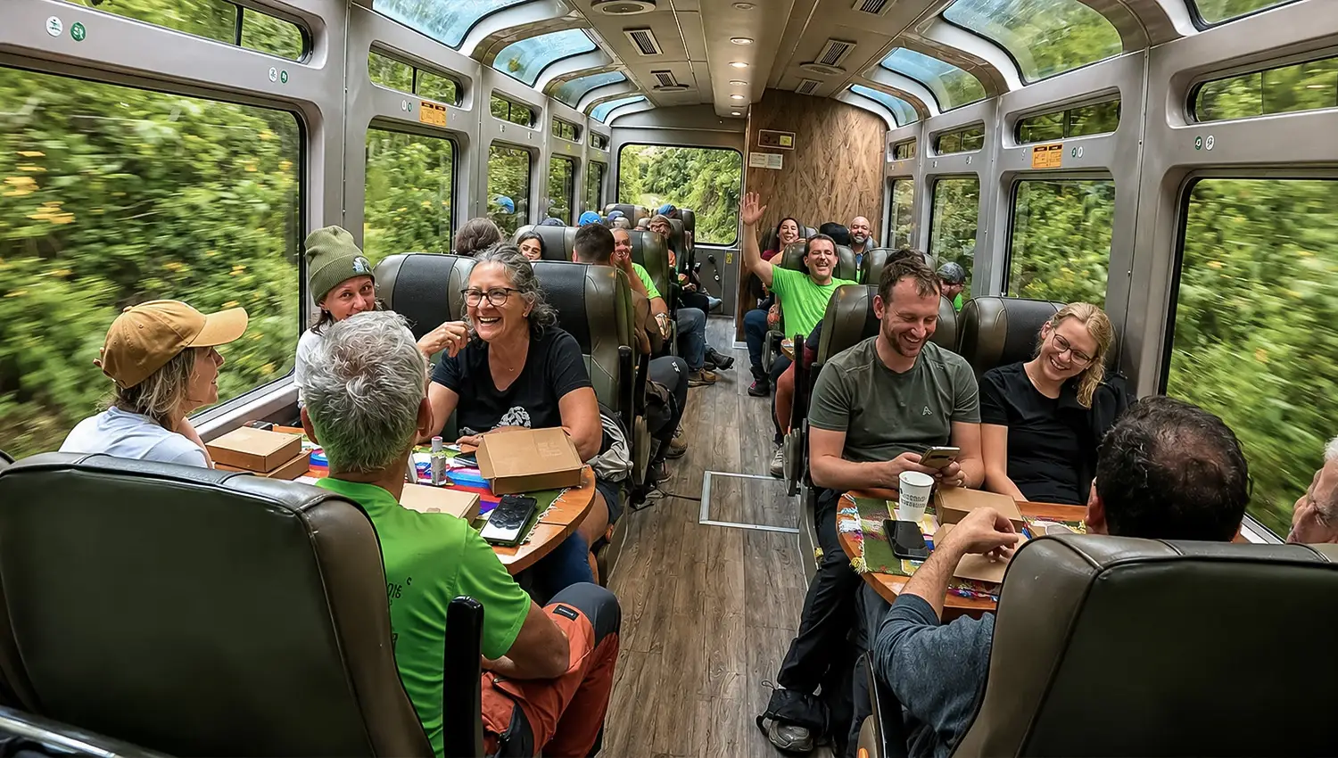 Panoramic train ride to Machu Picchu