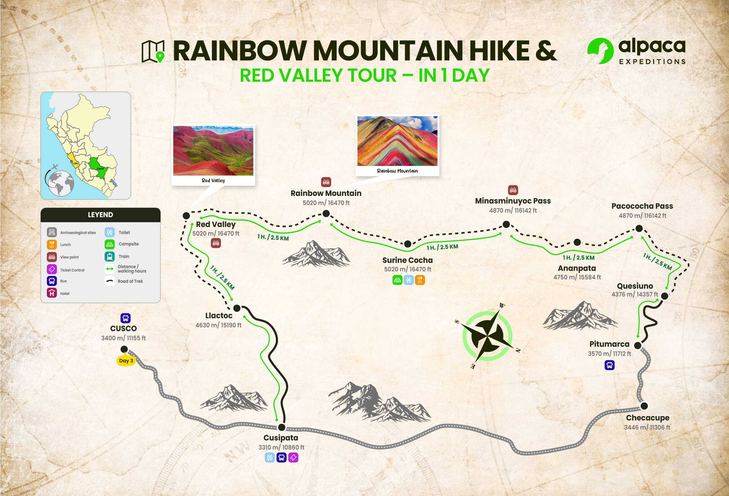 Rainbow Mountain Tour & Red Valley Hike 1-Day Trip