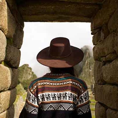 girl hiking inca trail machu picchu