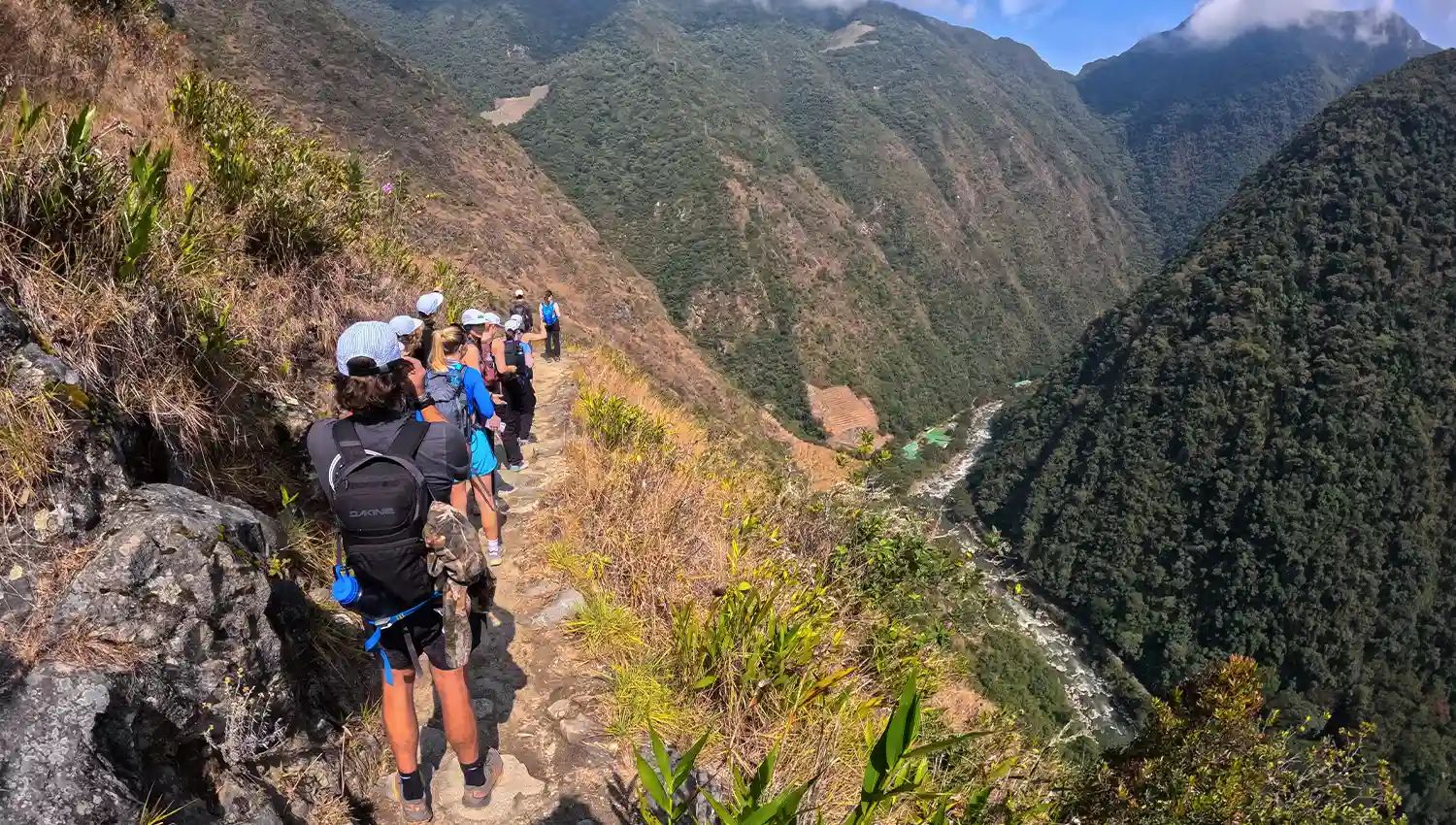 Alpaca Expeditions group hiking to Machu Picchu