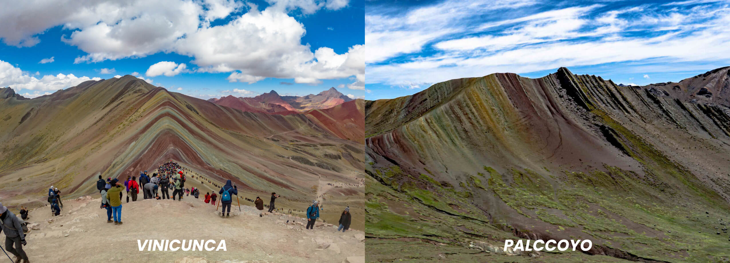 Montaña de colores Vinicunca vs Montaña de colores de Palcoyo