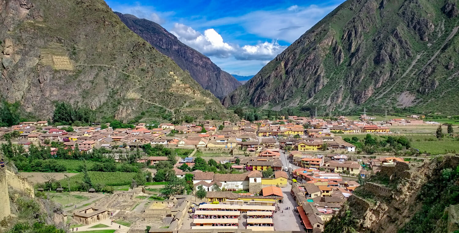 Town of Ollantaytambo on the Sacred Valley Peru Train Tour