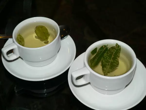 coca tea coca leaves or Mate de coca Peru