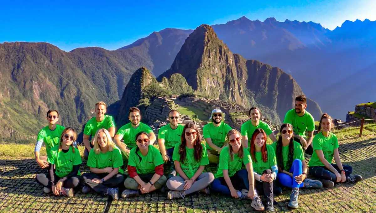 passengers in Machu Pichhu with AE | Alpaca Expeditions