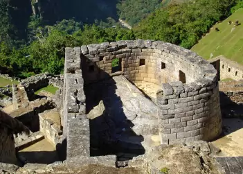 El templo del sol en Machu Picchu